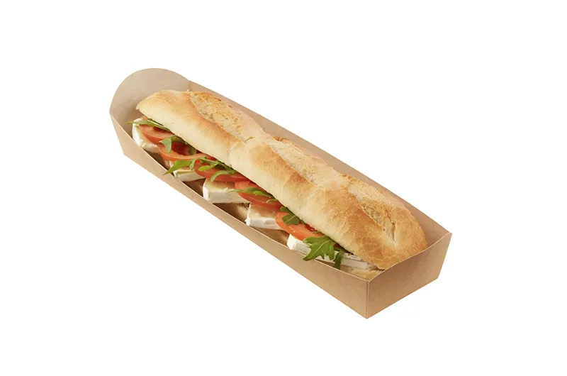 Take away compostable medium paper tray