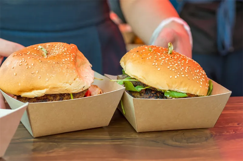 Take away compostable medium paper tray