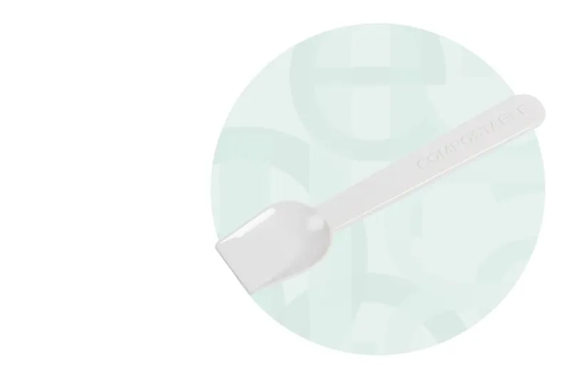 Πλαστικά λευκά βιοδιασπώμενα κουταλάκια 8 cm (751 x 15 bags)
