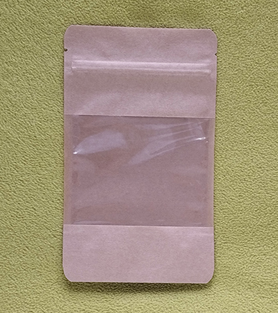 Brown kraft Doypack pouches with big Window