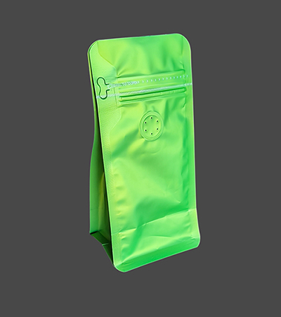 Green Matte Flat Bottom Bags