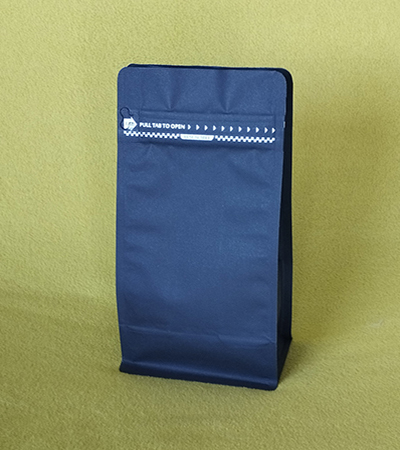 Black Kraft High Barrier flat bottom pouches with zip