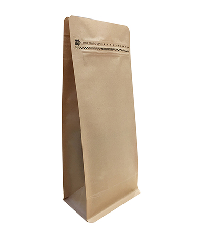 Kraft High Barrier flat bottom pouches with zip